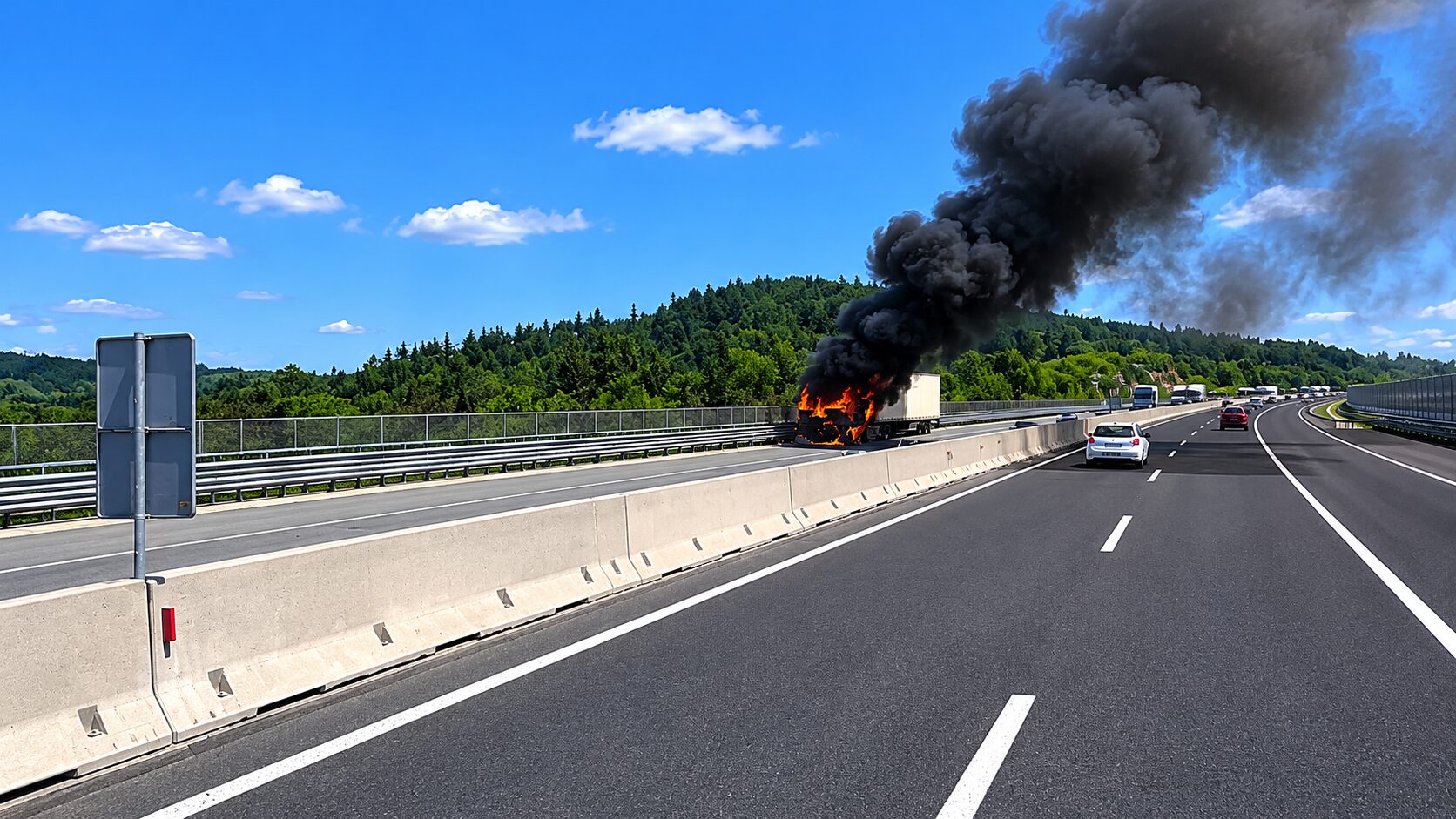 Znano, kako je z voznikom tovornjaka, ki je zagorel na primorski avtocesti
