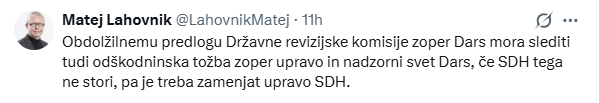 Odziv Mateja Lahovnika