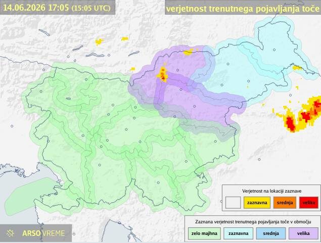 V okolici Kungote in Šentilja padala večja toča v velikosti jajca (foto/video)