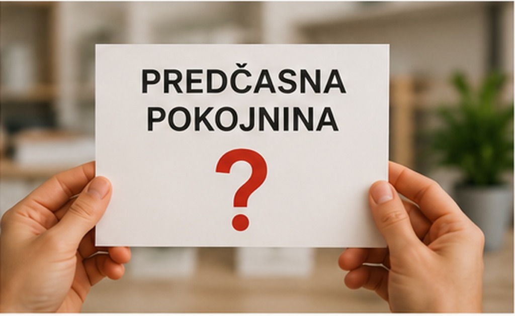 Roki držita karton z napisom predčasna pokojnina in vprašajem