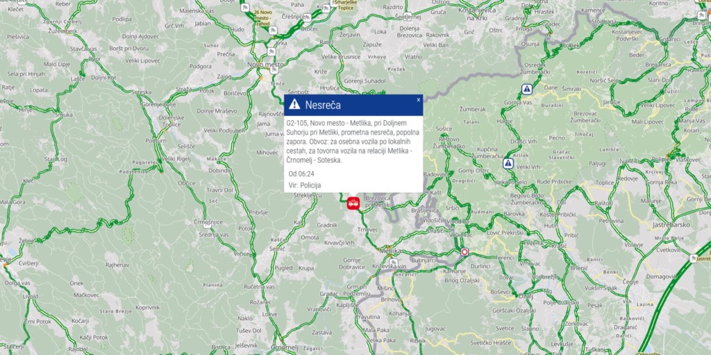 Prevrnila se je cisterna, cesta Novo mesto–Metlika zaprta že več kot pet ur