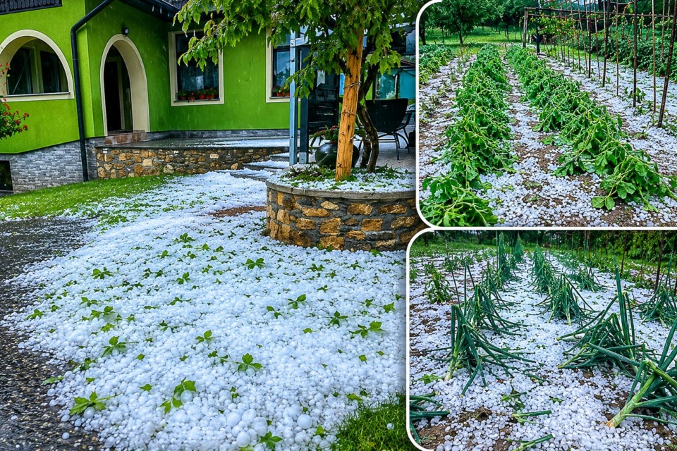 ARSO je opozarjal, nato se je nebo odprlo: Toča znova udarila po Sloveniji (FOTO)