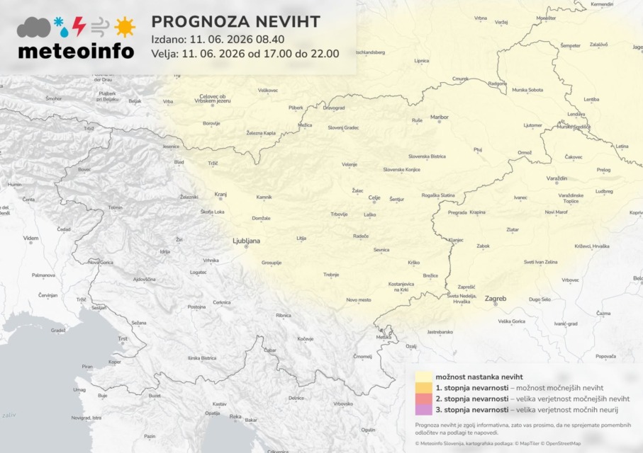 ARSO napoveduje popoldanske nevihte: razkrivamo, kateri deli Slovenije so najbolj na udaru