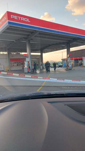 Razstreljen bankomat na bencinski