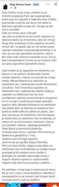 Zakaj se je Alenka Gotar tako ostro odzvala na obtožbe dr. Aste Vrečko? V ozadju spor o zaposlovanju na ministrstvu, tu podrobnosti