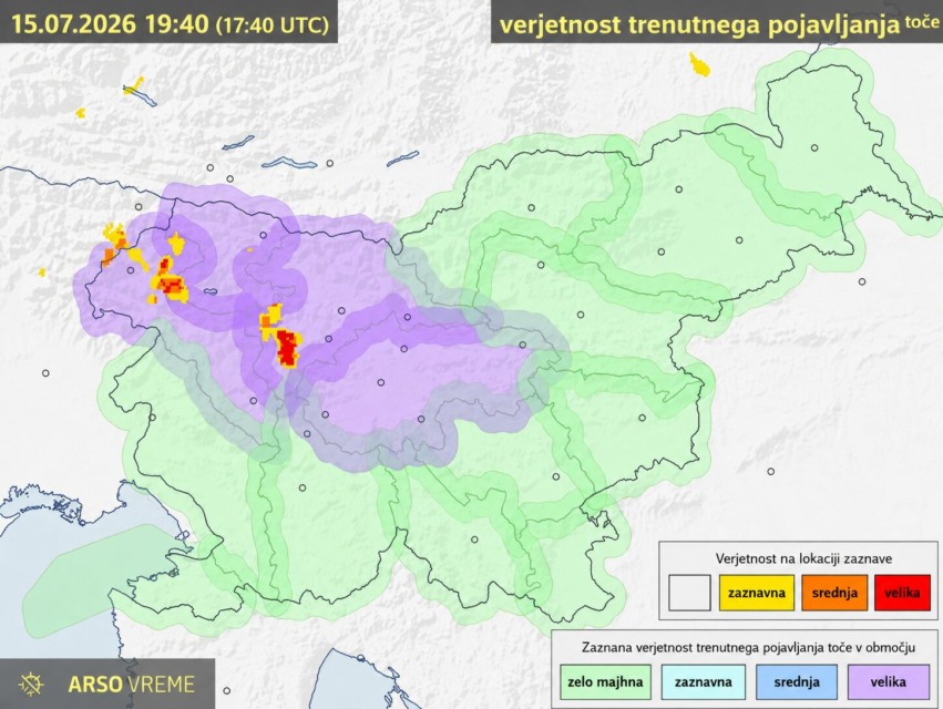 Ravnokar iz ARSO: nad Ljubljano velika nevarnost toče