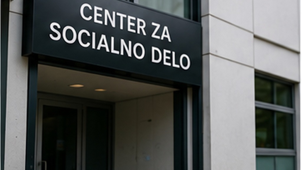 Vhod v center za socialno delo, kjer lahko upokojenci preverijo možnosti pomoči.