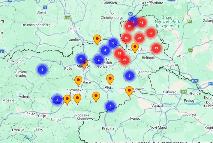 Izpadi električne energije na Štajerskem