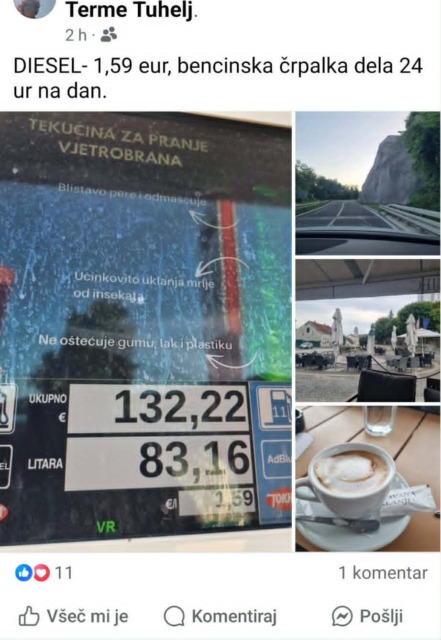 Ta objava Slovenke se kar širi po Facebooku: poglejte, koliko je odštela na bencinski črpalki tik čez mejo (FOTO)