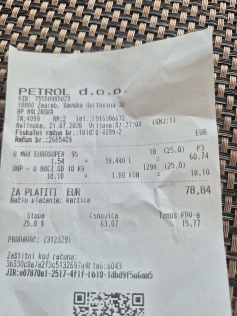Slovenec pokazal račun s Hrvaške, razlika v ceni je neverjetna (foto)
