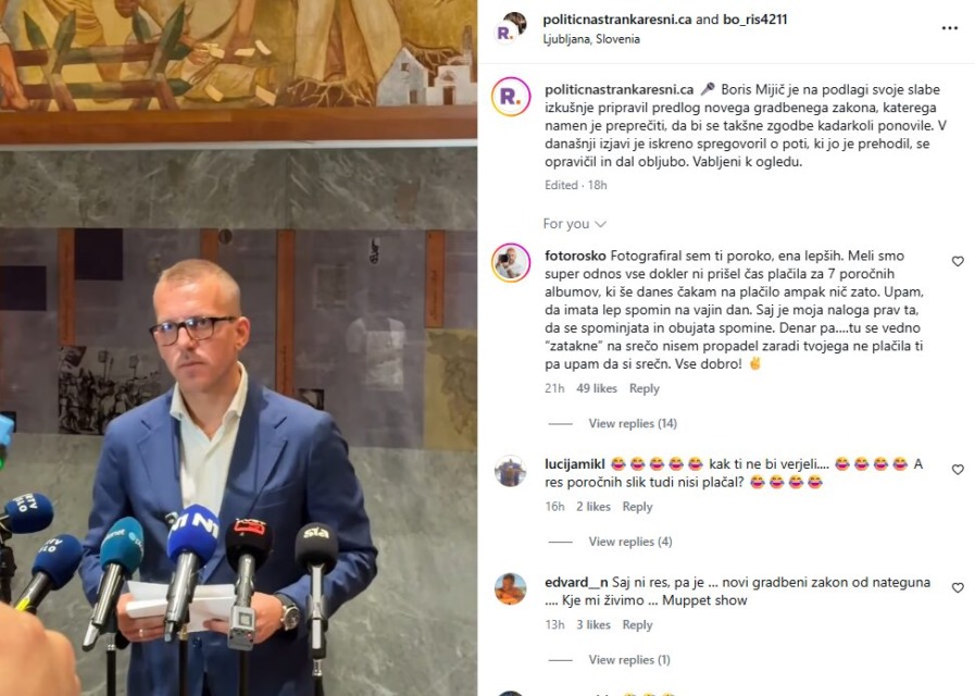 Nova senca nad Mijičem! po delavcih naj bi denar dolgoval še poročnemu fotografu: »Še vedno čakam plačilo« (FOTO)