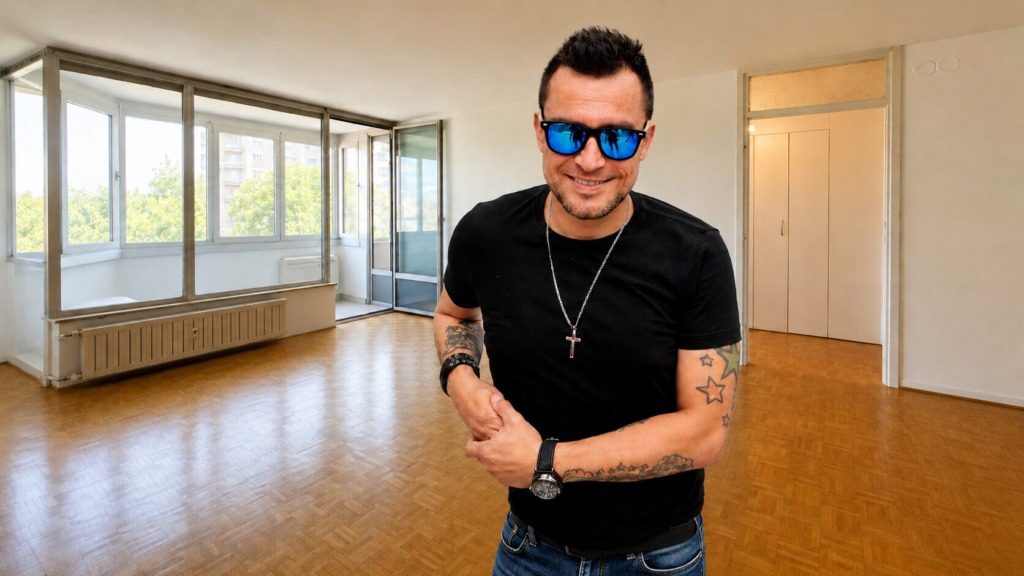 Omar Naber v stanovanju v Plavi Laguni