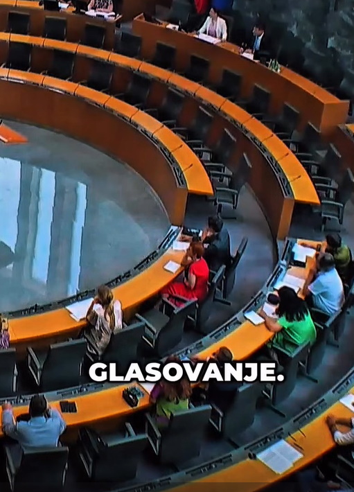 Levica glasuje v parlamentu.