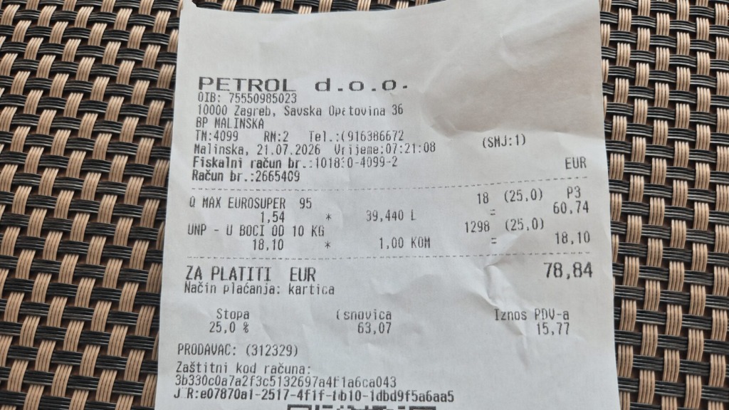 Slovenec pokazal račun s Hrvaške, razlika v ceni je neverjetna (foto)