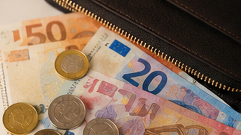 Evrski bankovci in kovanci kot ponazoritev višine vdovske pokojnine