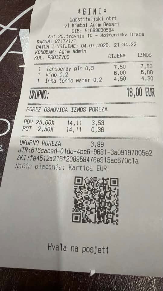 račun z cenami