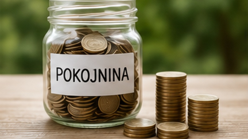 Steklen kozarec s kovanci predstavlja pokojninske prihranke.