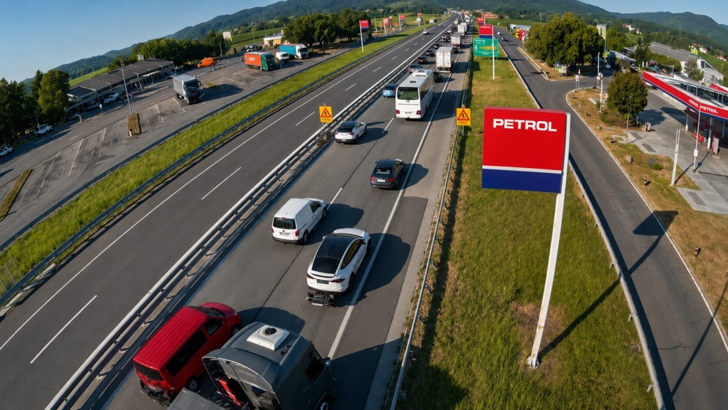 Prometna nesreča in zastoj na štajerski avtocesti proti Ljubljani