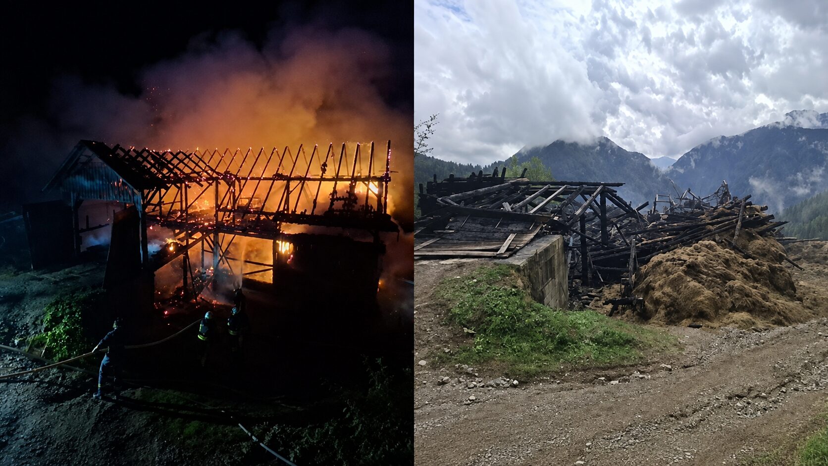 Strela jim je sinoči vzela hlev in sirarno: pomagajmo družini Slapnik iz Podolševe začeti znova