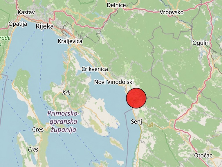 Ponoči streslo ob Jadranu, potres z magnitudo 3.3, številne prijave prebivalcev