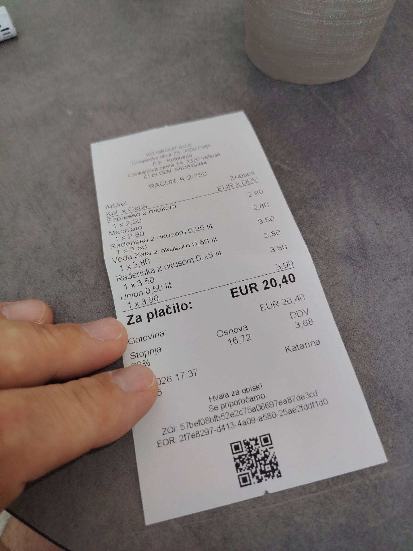 Poglejte račun iz enega od slovenskih lokalov: »Kot da si na morju« (FOTO)