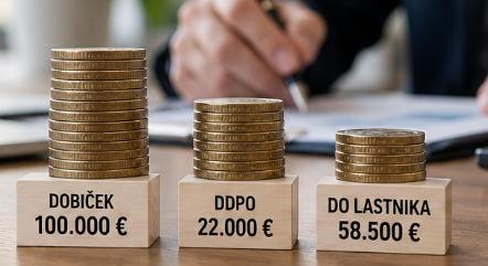 Imate d. o. o.? Od 100.000 evrov dobička vam lahko ostane le 58.500 evrov