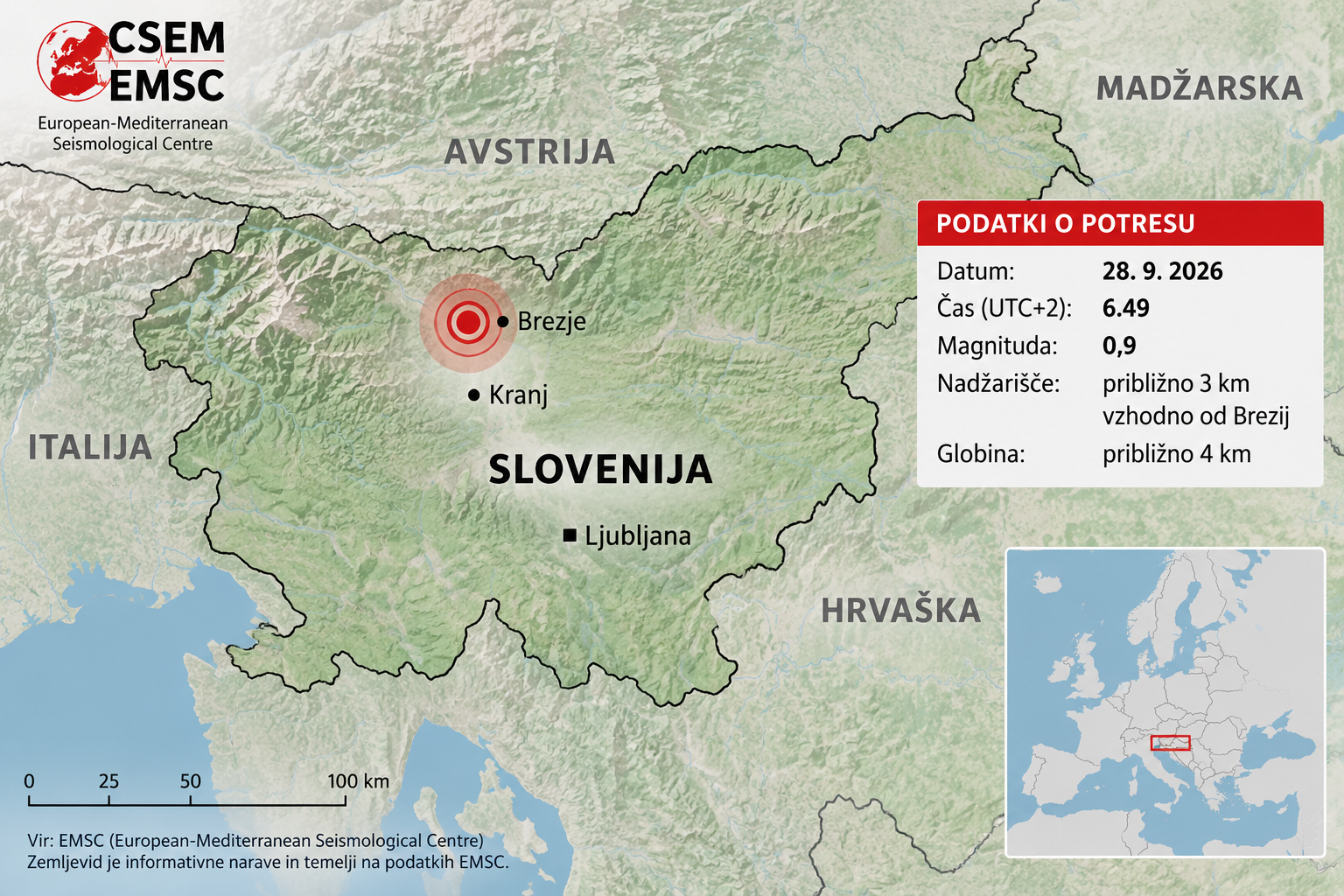 Danes spet treslo Slovenijo, tu najbolj