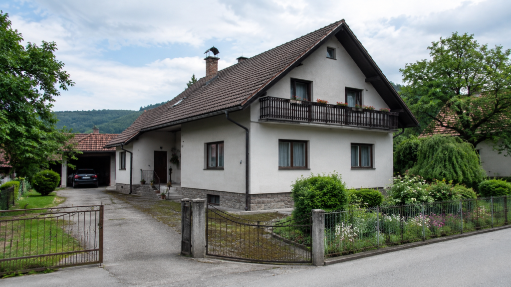 Varstveni dodatek in premoženje – stanovanjska hiša z vrtom in dovozom.