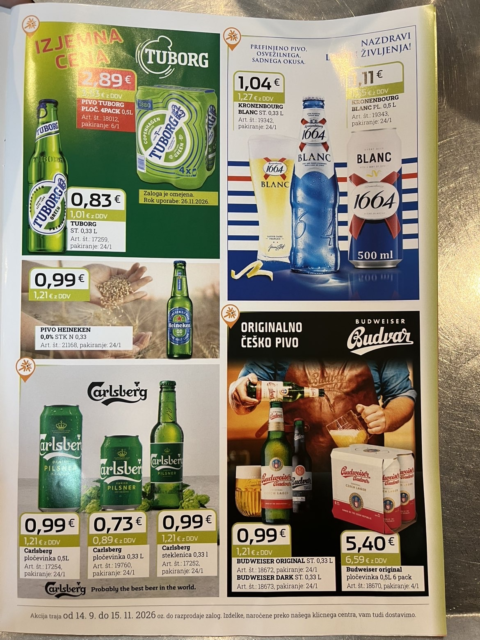 Koliko gostinca v resnici stane pijača, za katero mi plačamo 3 ali 6 evrov? Pogled v veleprodajni letak razkriva zanimive številke (FOTO)