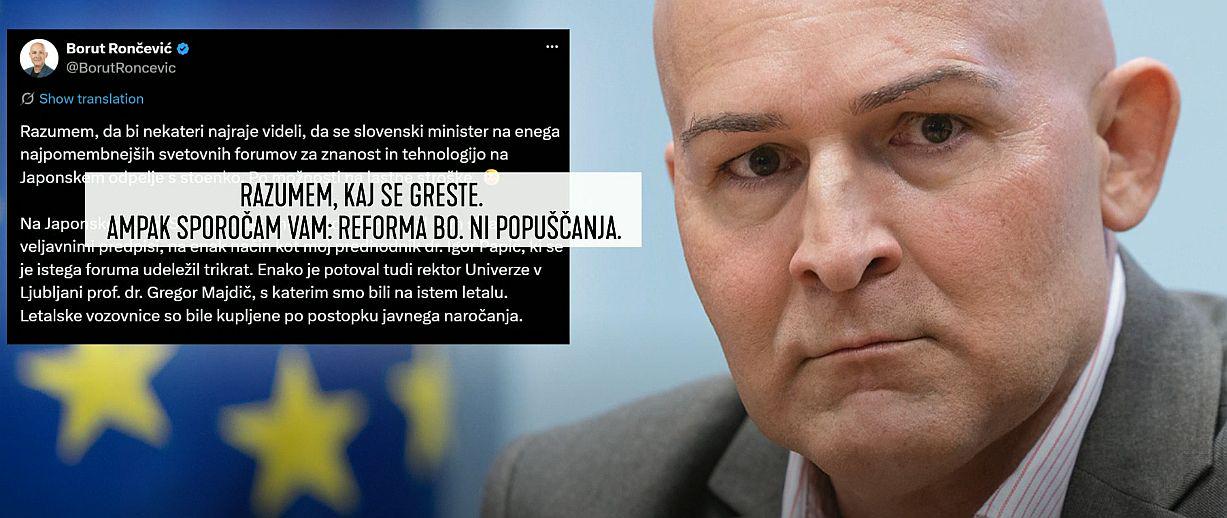 Takole sta se pred kamerami TV Slovenije dajala minister Rončević in sindikalist Štrukelj