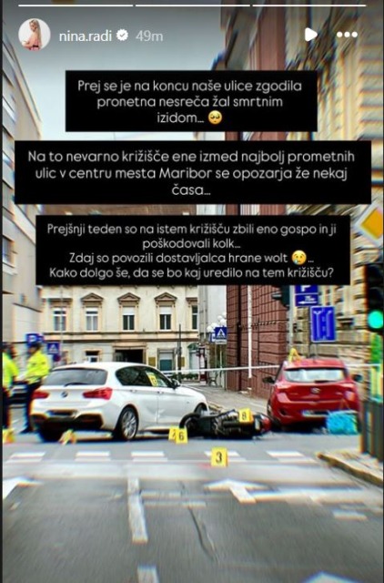 Objava Nine Radi na Instagramu.