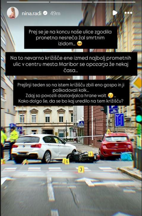 Objava Nine Radi na Instagramu.
