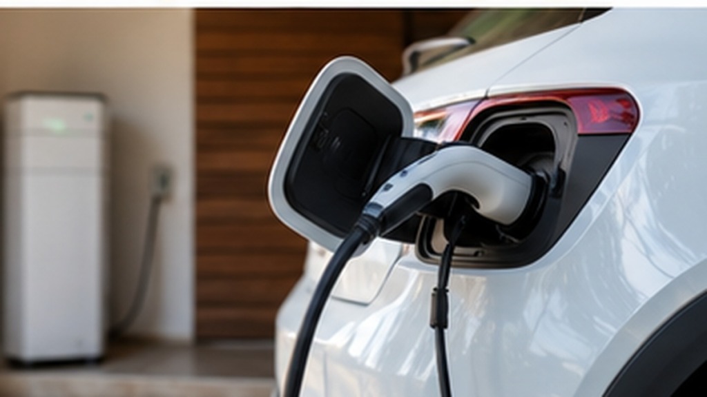 Polnjenje električnega avtomobila z uporabo domače sončne elektrarne.