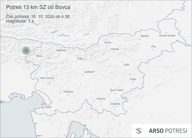V zgodnjih jutranjih urah se je zatreslo na severozahodu Slovenije! ARSO objavil prve podatke