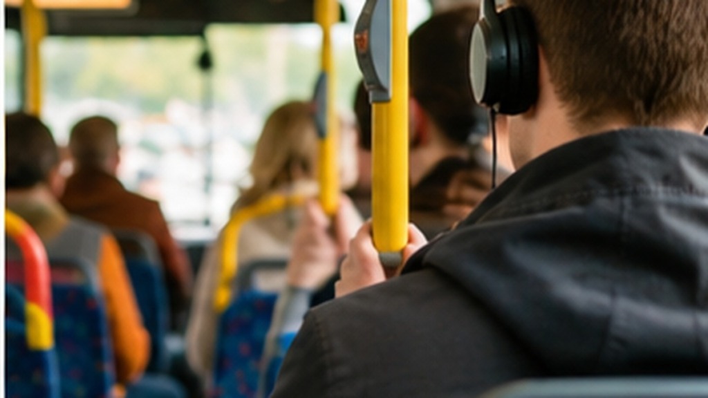 Potniki na avtobusu med vsakodnevnim prevozom na delovno mesto.