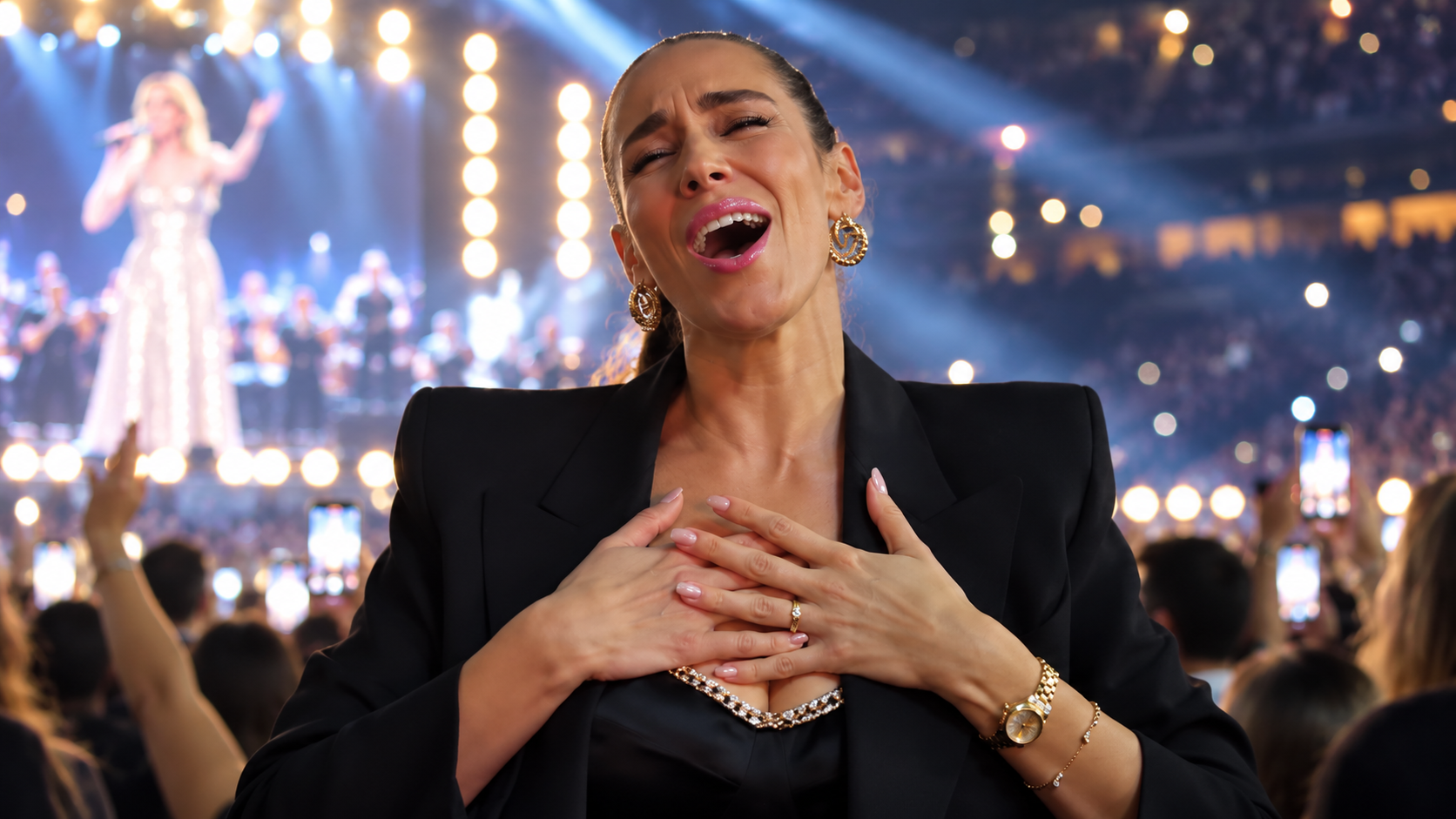 Tina Gaber na koncertu povsem izgubila zadržke: »Uboga punca na moji levi …« (VIDEO)